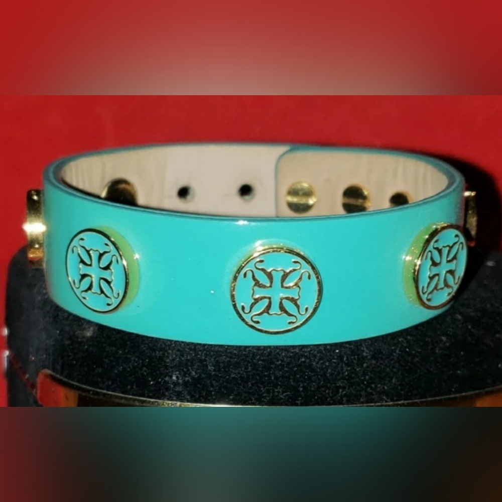 RUSTIC CUFF Genuine Leather Teal Bracelet